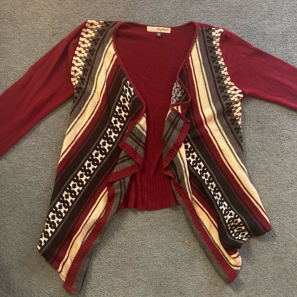 Draped cardigan sweater sz small